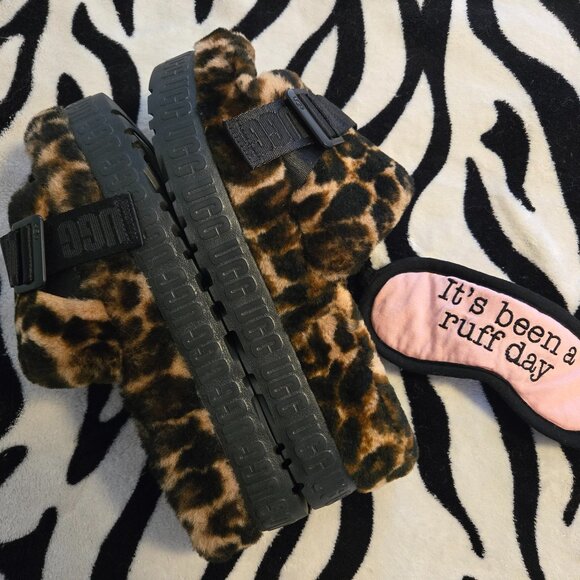UGG Fluffita Panther/Animal/Leopard/Cheetah Platform Slipper/Sandal/Slide NWOB - Picture 6 of 16